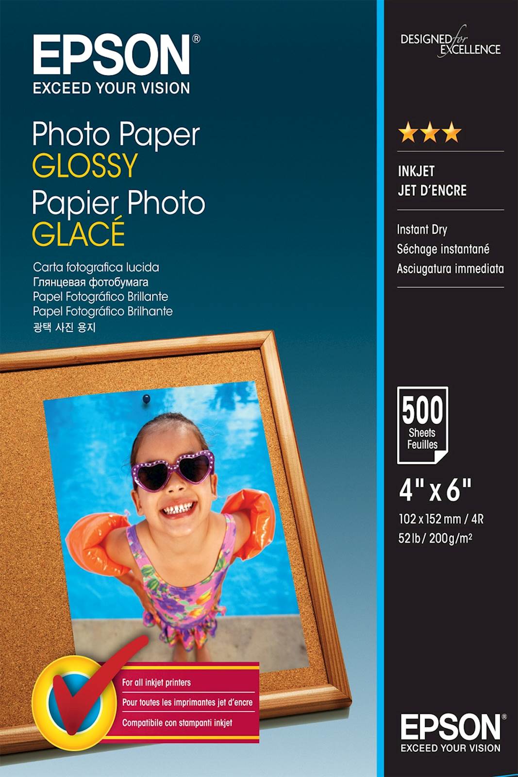 Papir EPSON Glossy 10×15, 500l,