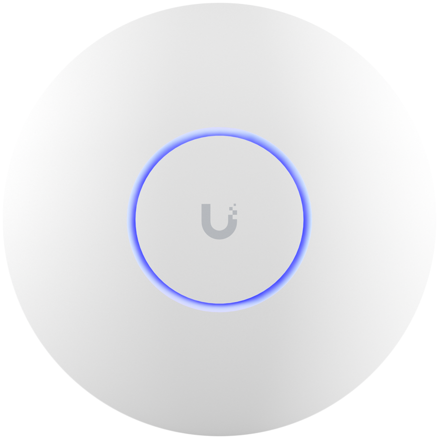 UBIQUITI U6 Long-Range; WiFi 6; 8 spatial streams; 185 m² (2,000 ft²) coverage; 350+ connected devices; Powered using PoE+; GbE uplink.