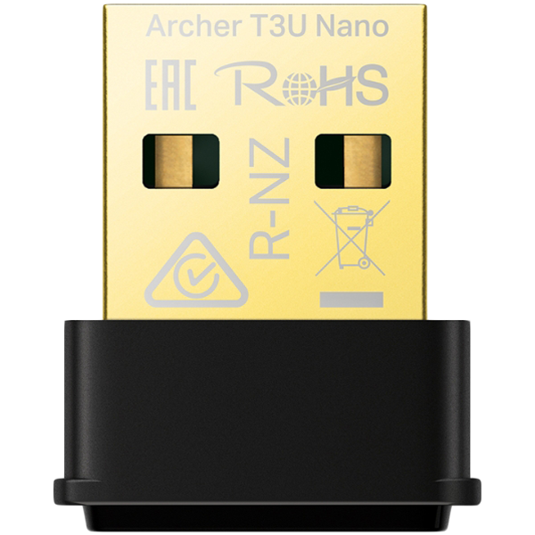 TP-Link Archer T3U Nano AC1300 Nano Wireless MU-MIMO USB Adapter,Nano size, 867Mbps at 5GHz + 400Mbps at 2.4GHz, USB 2.0, WPA3, Supports Windows 11/10/8.1/8/7, Mac OS 10.15 and earlier