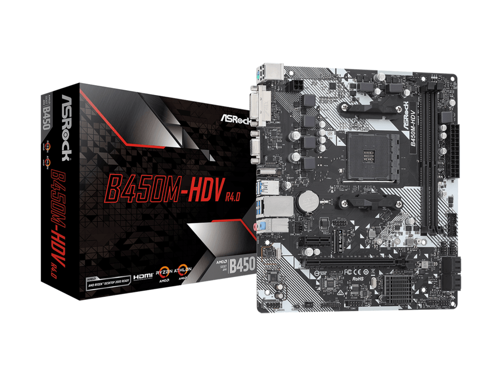 ASROCK MB B450M-HDV R4.0AMD B450;AM4;2xDDR4VGA,DVI,HDMI,micro