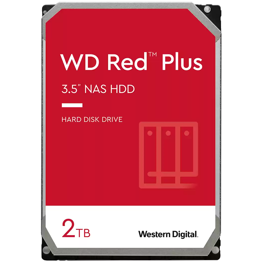 HDD NAS WD Red Plus 2TB CMR, 3.5”, 64MB, 5400 RPM, SATA, TBW: 180