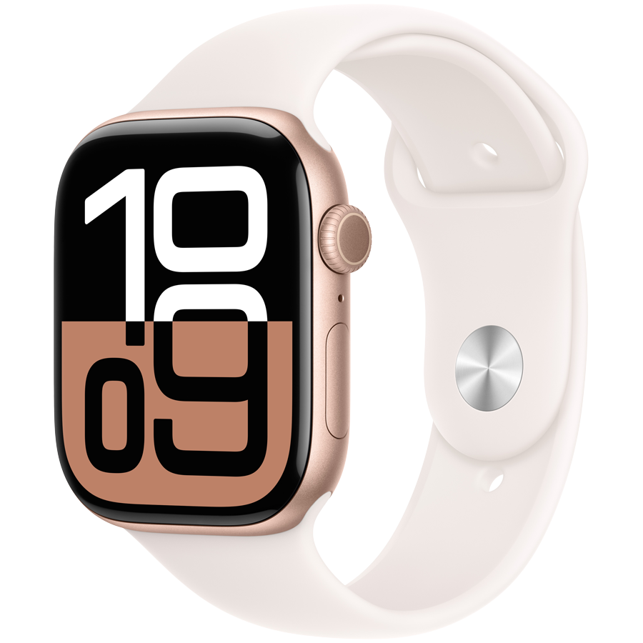Apple Watch S10 GPS 42mm Rose Gold Alu Case with Light Blush Sport Band – S/M