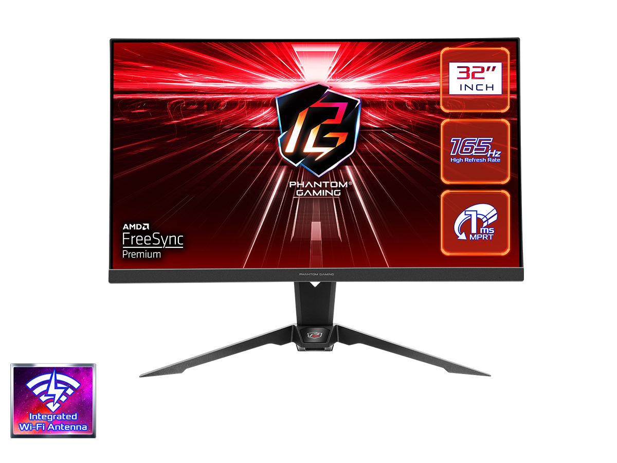 ASROCK MONITOR PG32QF2B 31,5″FLAT GAMING;QHD;165Hz;1ms;2xHDMI,DP;Speaker,High,Swivel,Tilt,WiFi