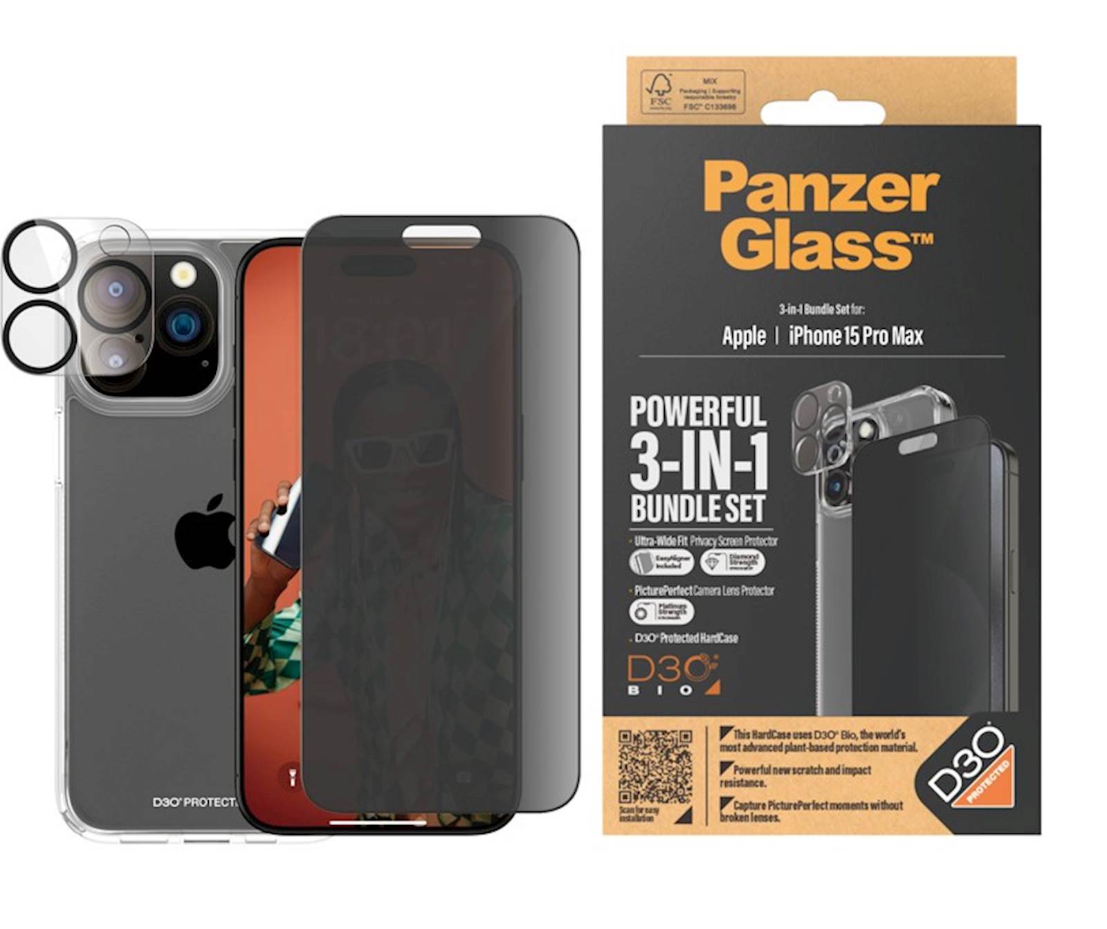 Bundle PanzerGlass iPhone 15 Pro